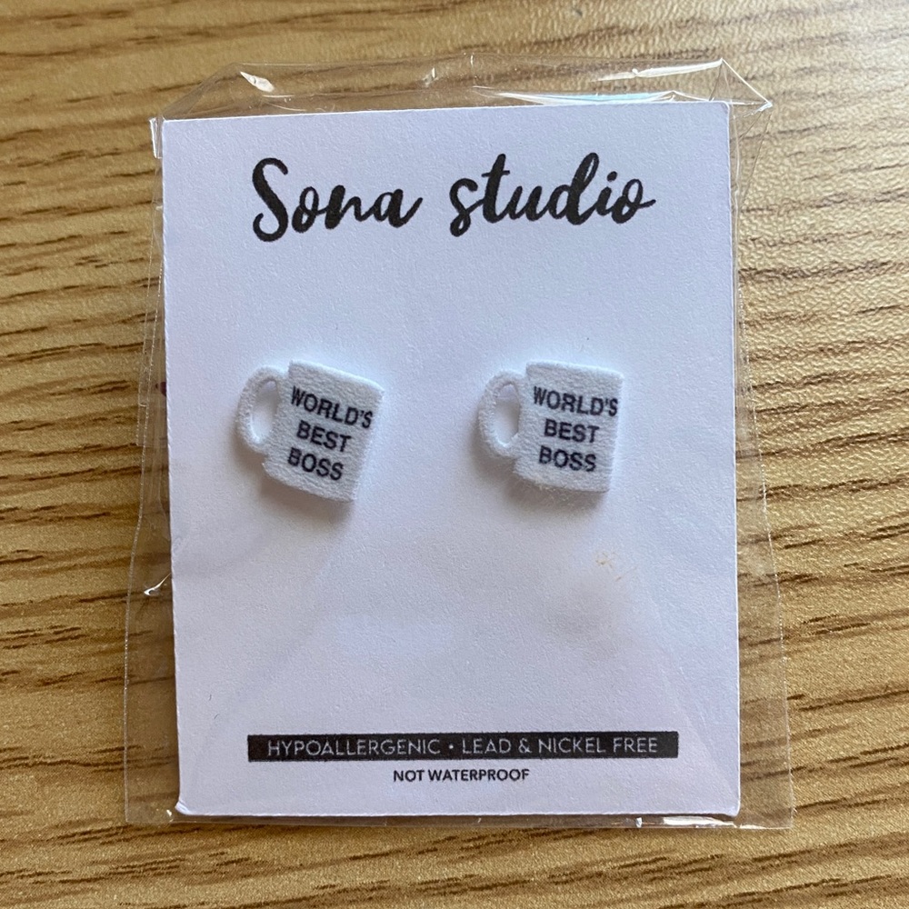 World’s Best Boss post earrings - The Office